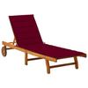 Garden Chaise Longue, with Cushion vidaXL Solid Acacia Wood.