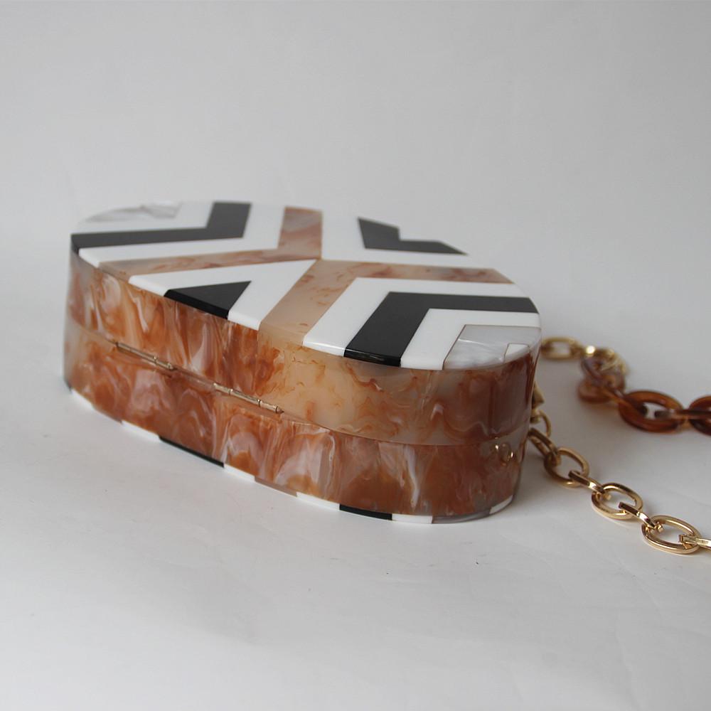 Nová trendy taška Móda Ženy Kabelky Geometrické Akrylové Luxusní Společenská taška Večerní Dámská Neformální Box Peněženka