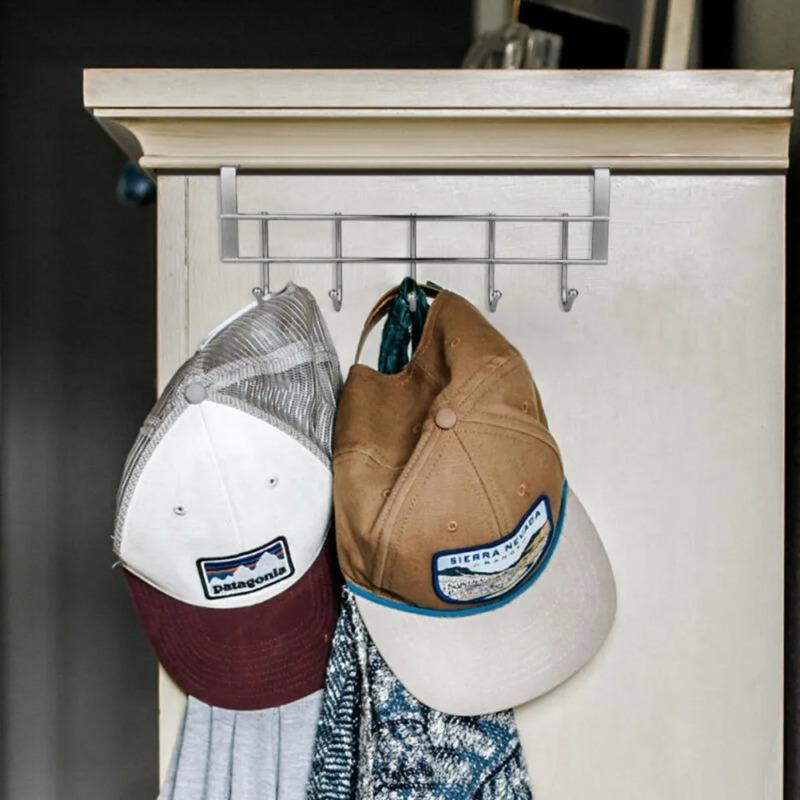 Stainless Steel Hook Cabinet Door Back Rack, Small Door Hooks, Room Clothing and Towel Storage Rack