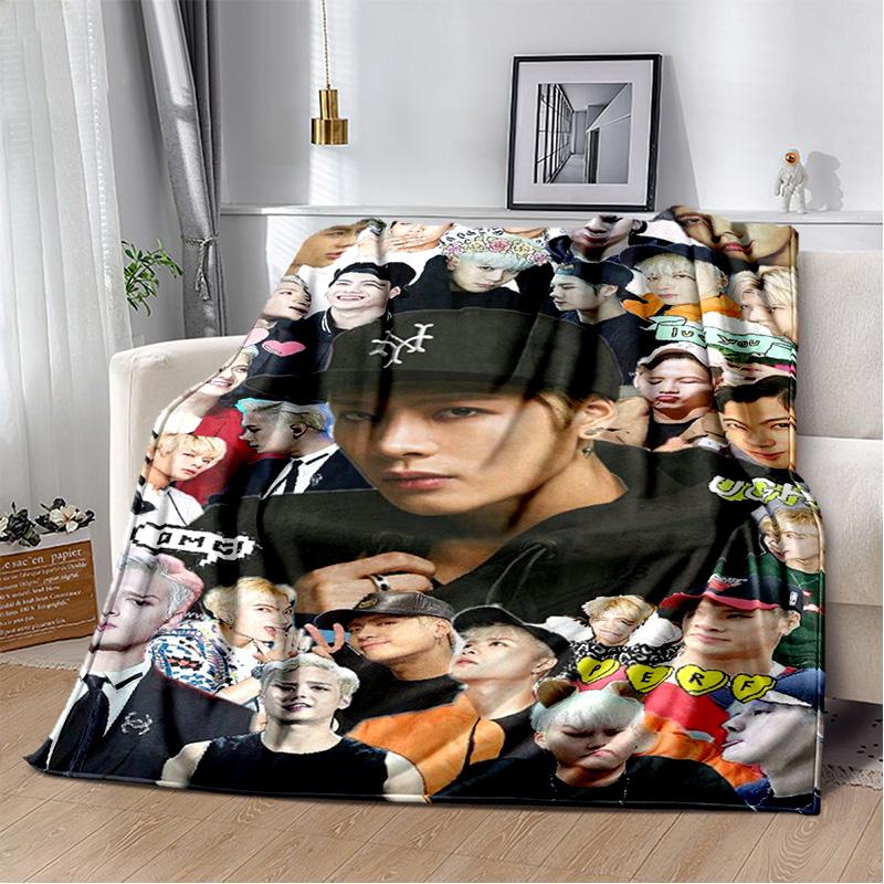 3D Jackson Wang Sångare Stjärna Mjuk Plyschfilt, Flanellfilt Kastafilt för Vardagsrum Sovrum Säng Soffa Picknick Barnpresent