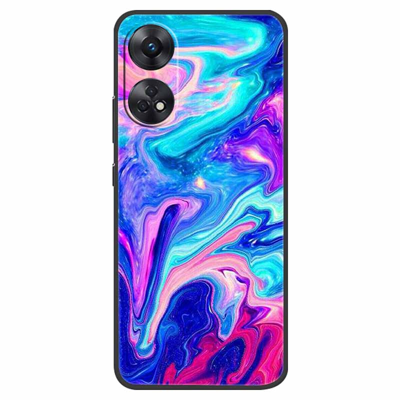 Case For Oppo Reno 8T Cover Black Silicone Soft Phone Back Cases for Oppo Reno8 T 4G Fundas Reno8T CPH2481 6.43" Lovely Fundas