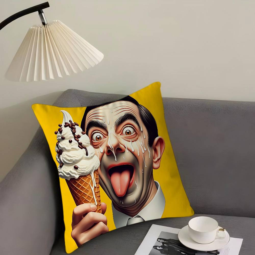 

Funny M-Mr. Bean Office Cushion Pillowcase Car Cushion Cover45X45CM Lumbar Pillowcase Sofa Pillowcover 12x12Inch
