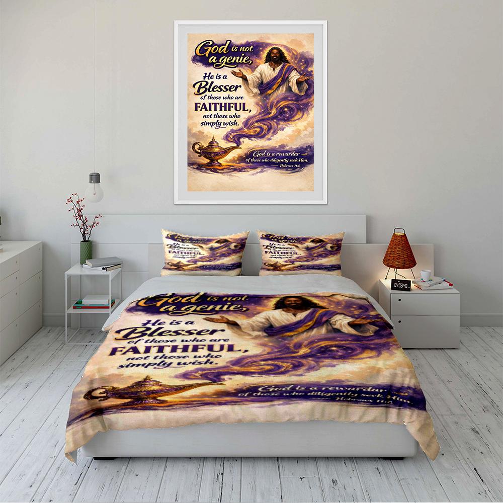 Religious Bedding Set with Inspirational Quote Bedding set (1 duvet cover, 2 pillowcases, duvet not included)
