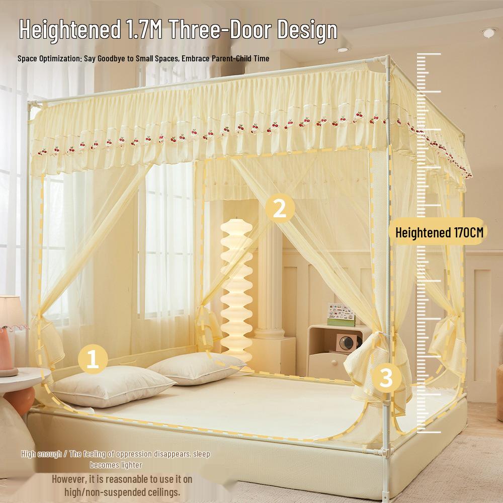 Class A Lace Anti-Fall Mosquito Net: Stylish Three-Door Bed Canopy for Kids' Bedrooms, 2026 Edition