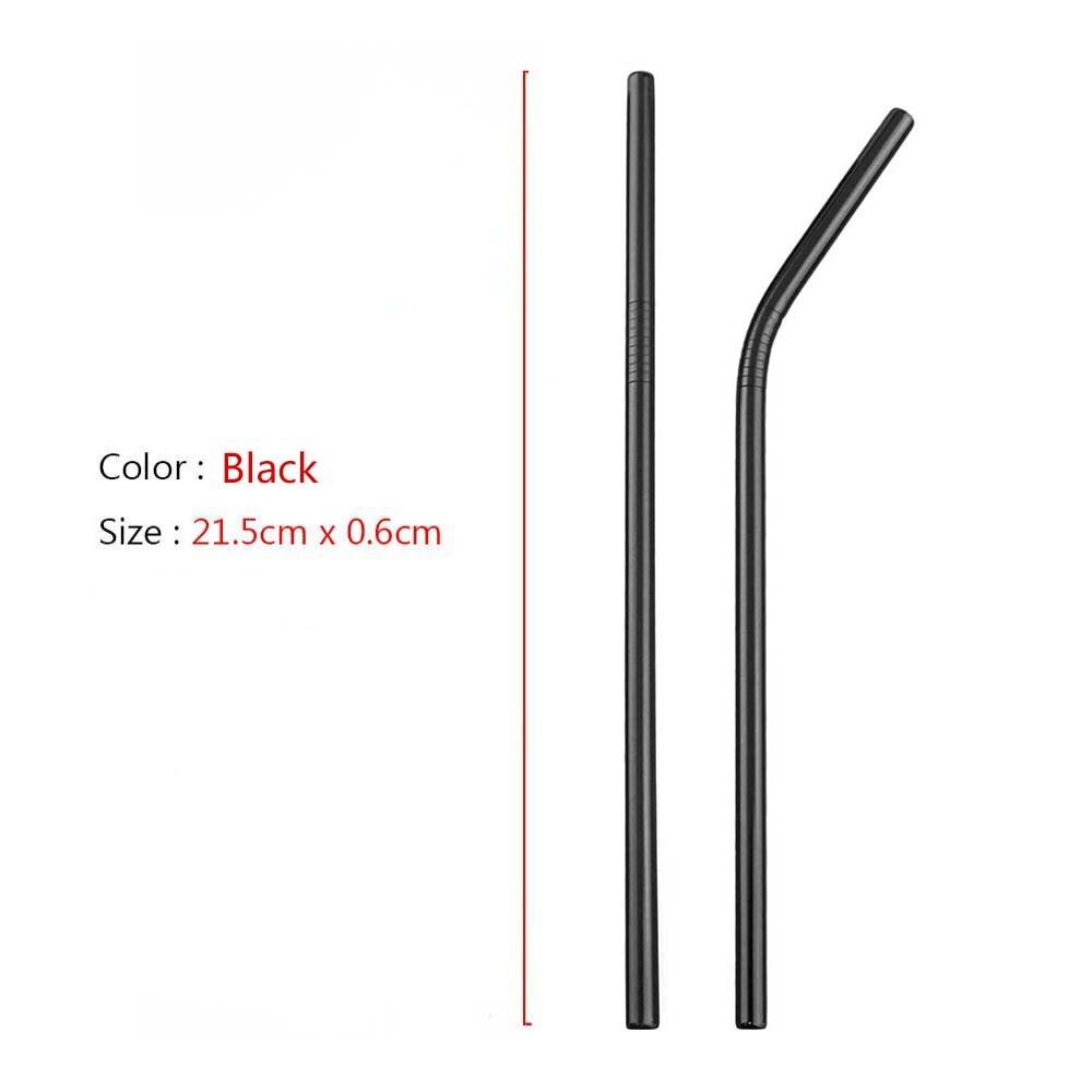 8pcs Black Dinnerware Set Travel Cutlery Set Camping Dinner Set Stainless Steel Tableware Set with Straw Brush Chopsticks Portable Case