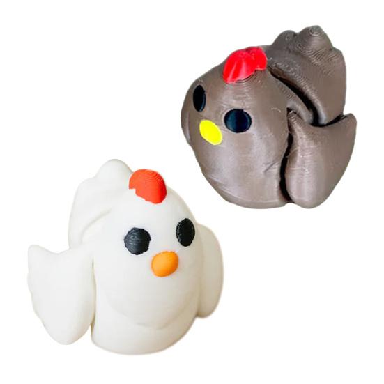 3D Printed Chicken Ornament with Articulated Wings Lightweight Chicken Statue Desktop Decoration Pressure Relief Toy