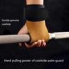 Double Layer PU Leather Gloves Wrist Strap Anti-Skid Weight Lifting Gloves Cowhide Palm Grip Pads Gym Training Gloves