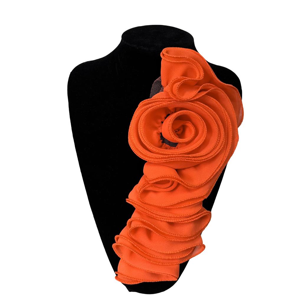 Handmade Flower Appliques Craft Dance Costume Making Materials Ruffle Edge 3D Flower Patches Garment Sewing On Applique