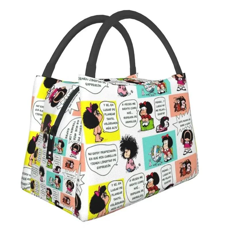 

Mafalda And Flowers портативные ланч-боксы для женщин герметичные Quino Kawaii мультфильм охладитель термосумка для еды изолированный ланч-бокс 28x17x16CM армия зеленый