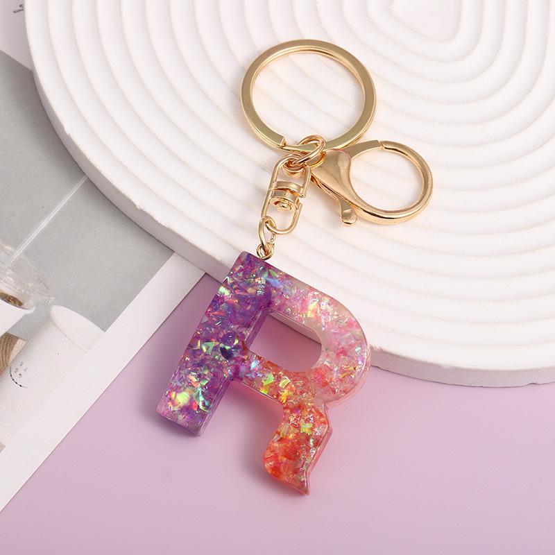 

Ab Glue Fuchsia Gradual Change Letter Keychain Pendant Pendant Japanese And Korean Style Popular Versatile Keychain Jewelry