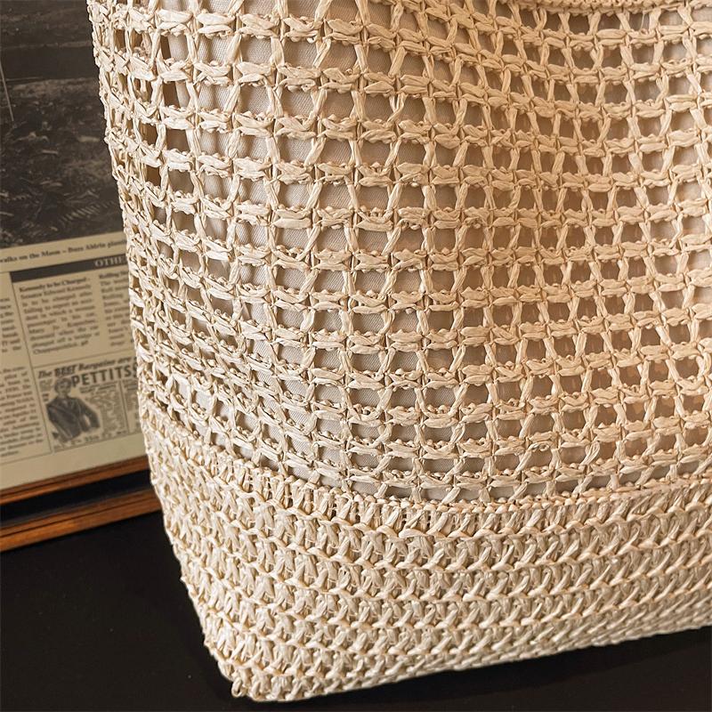 Woven Straw Tote with Tassel Accent and Spacious Interior for Summer Beach or Casual Daily Use