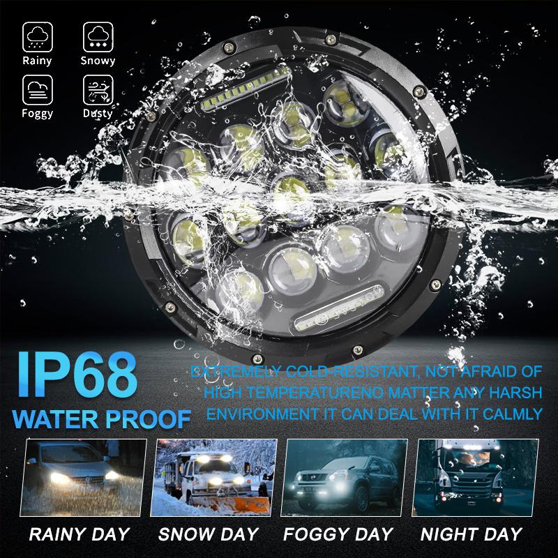 7 Inch Motorcycle LED Headlight for Motorcycle JEEP Wrangler JK Harley Touring Road King Yamaha 7Inch Round LED Headlight