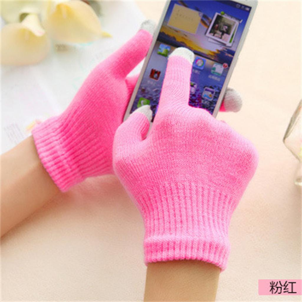 Touchscreen-Handschuhe für Männer und Frauen, junge Radfahrer im Herbst und Winter, kältefest, Wolle, einfarbig, rutschfest, fingergetrennt w
