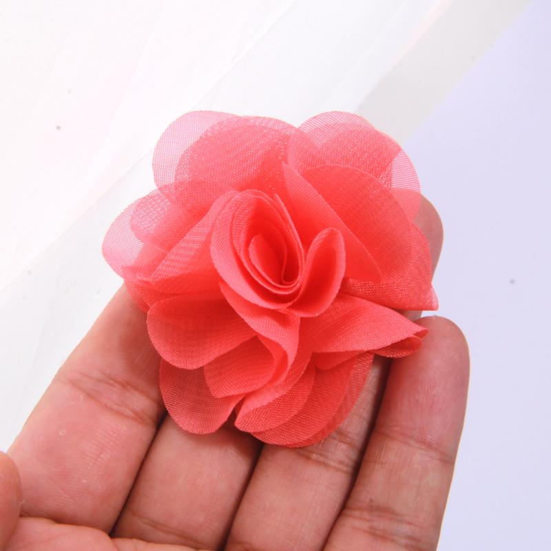10 Stück 2,6" Tüll Niedlich Handgefertigt Kern Organza Chiffon Stoff Künstliche Gaze Blume Hochzeitskleid Hüte Stirnband Brosche DIY Zuhause