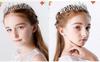Cemellia Kinder-Krone Blume Tiara Haarschmuck, Formell, Kristall- und Perlen-Haarschmuck, Funkelnd, Perfekt für Hochzeiten, Aufführungen,