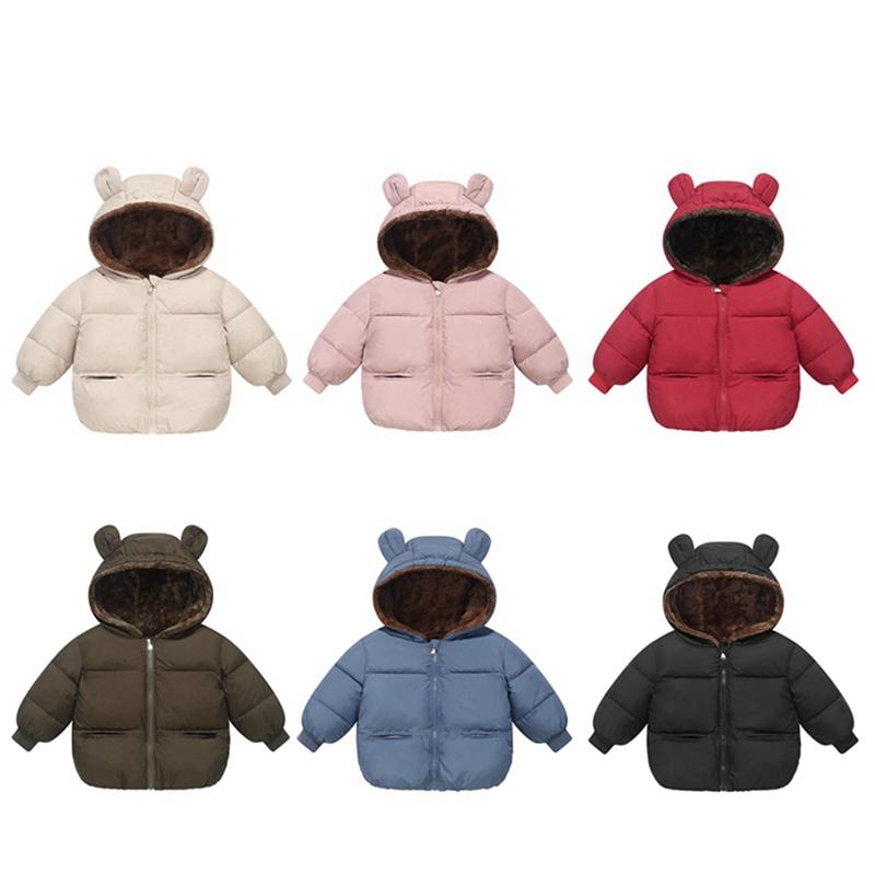 

1-6 Years Kids Hooded Warm Coat Windproof Zipper Fleece Jacket 120