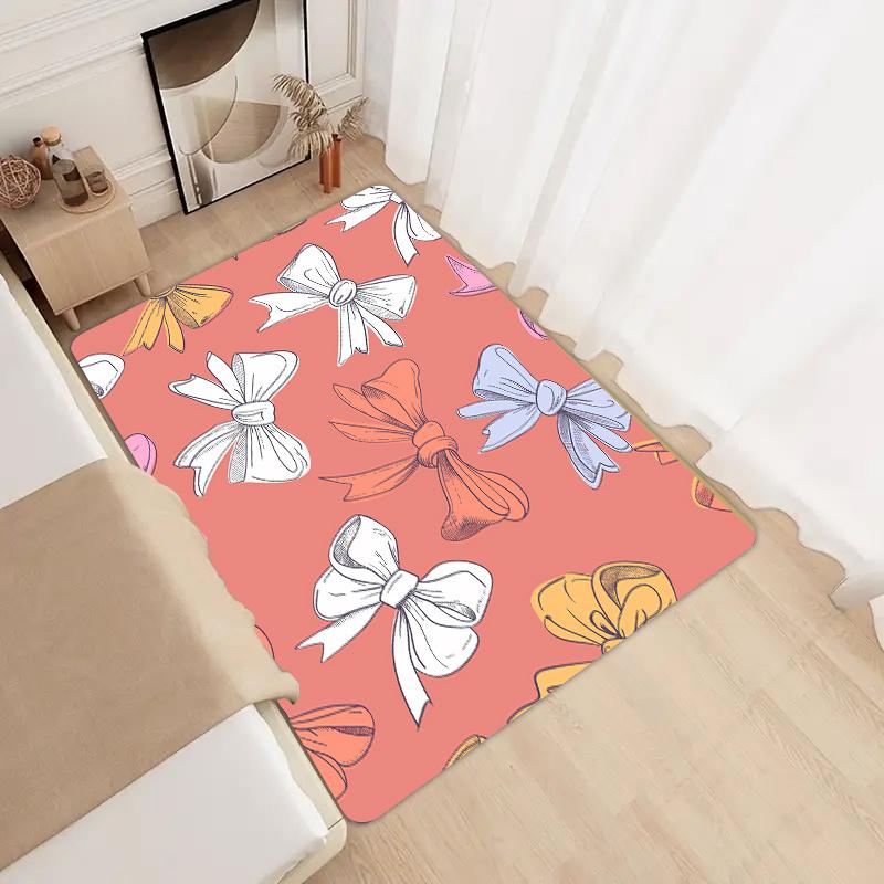 

Chic Cartoon Bowknot Area Rug - Versatile for Gaming Room, Bathroom, Kitchen, Living Room & Bedroom - Machine Washable Polyester 40cm x 60cm