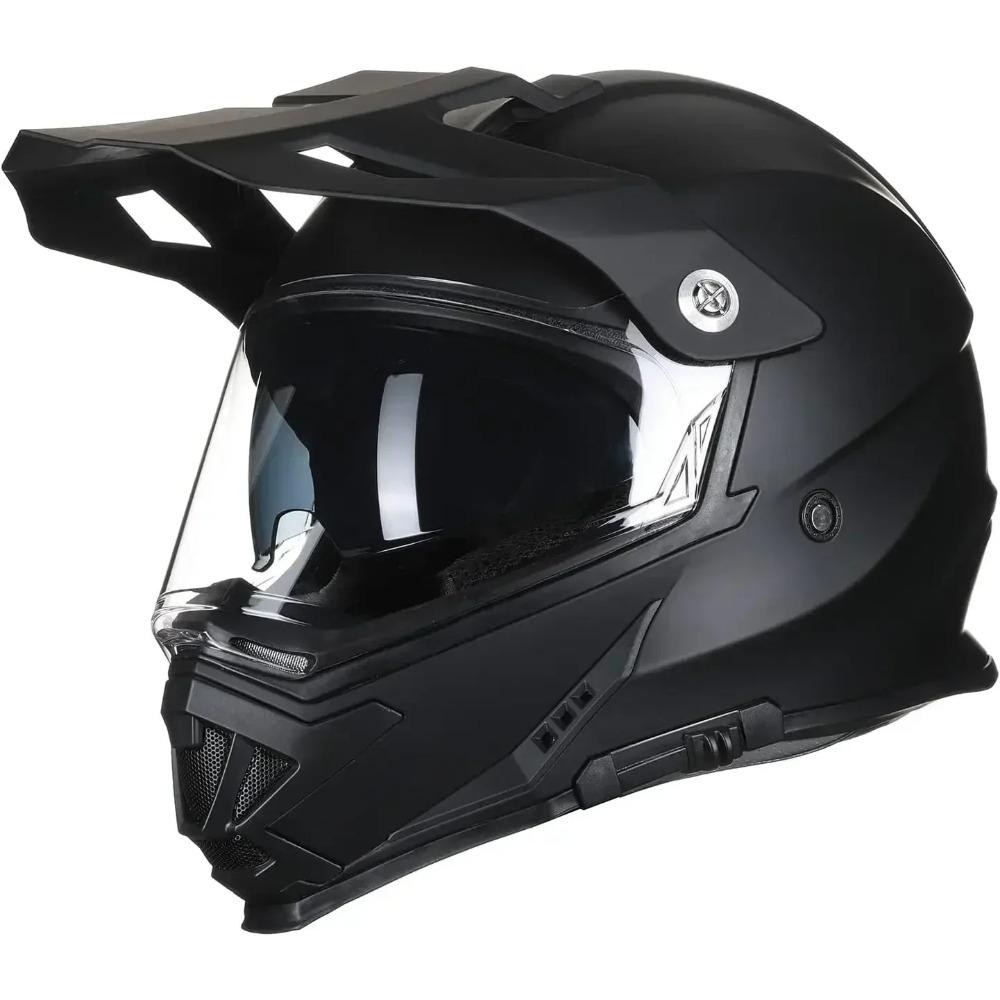 

Шлемы для мотокросса и эндуро на все лицо, шлем для двойных видов спорта для мужчин и женщин, можно установить GOPRO, одобрено DOT, Triangle AH609 XL матовый черный