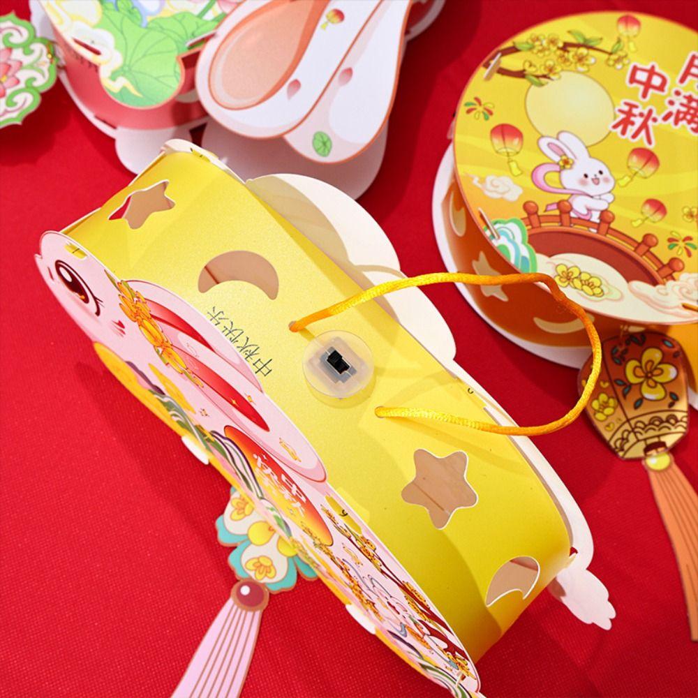 Glowing Mid-Autumn Festival Lantern Cartoon Lantern DIY Material Package Rabbit Lanterns  Gifts