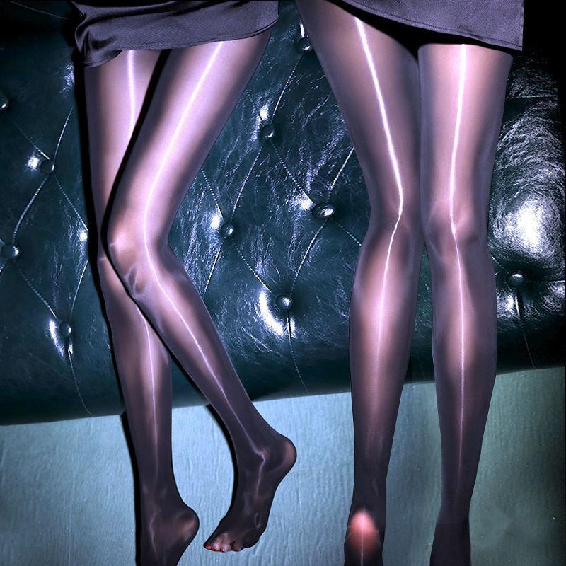 1Pc Sexy Horse Oil Tight High Elastic Stockings Mask Steel Stockings Lady Satin Shiny Ultra-Thin Long Socks Pantyhose