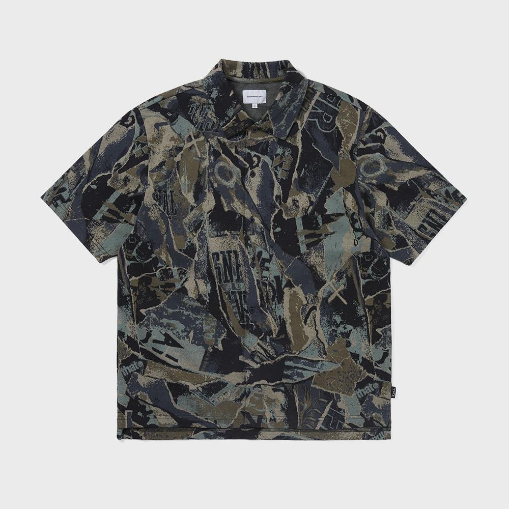 Это Никогда Не То Жаккардовый Узор Рубашка на Пуговицах Черный S