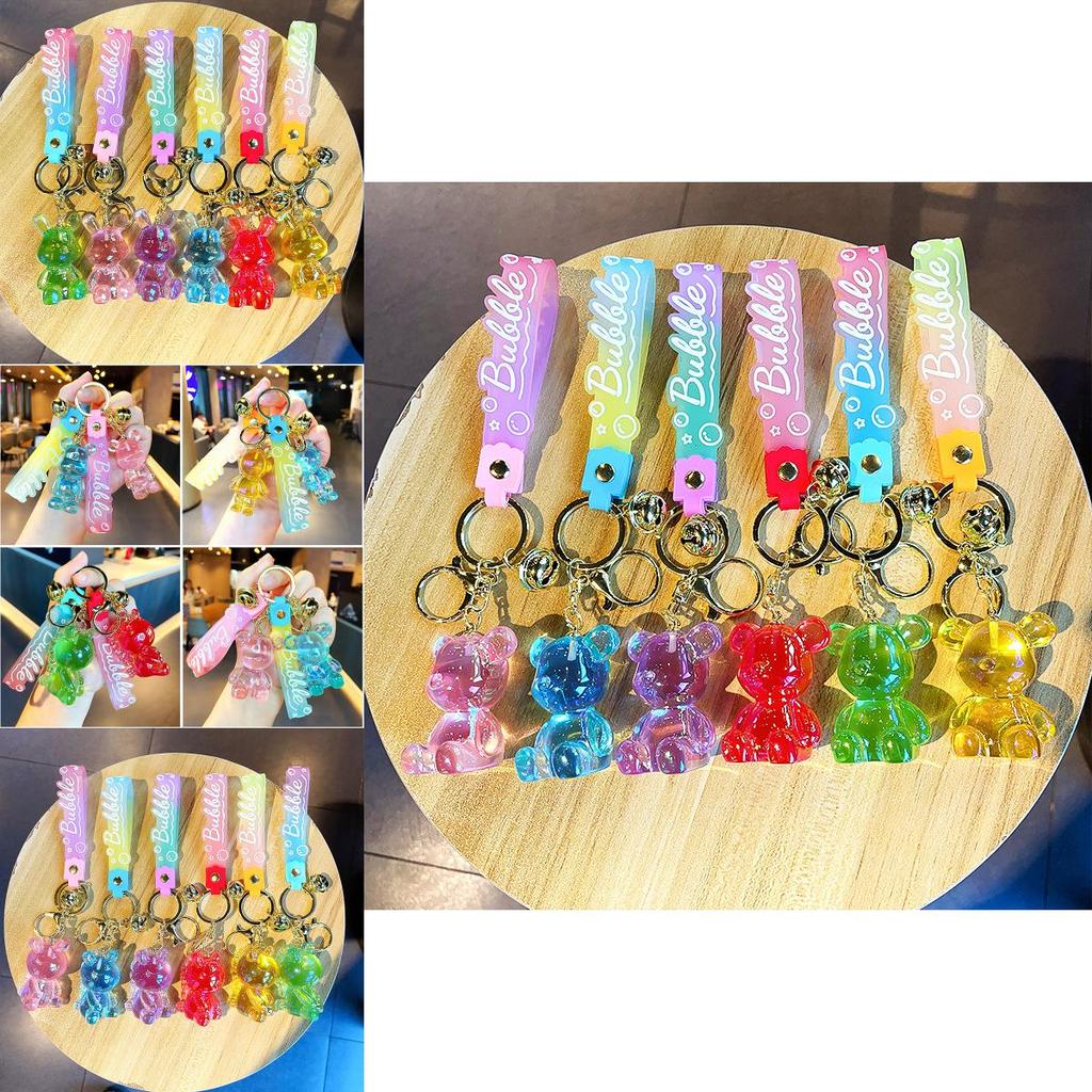 Colorful Resin Cartoon Keychains Bear And Rabbit Perfect For Party Favors