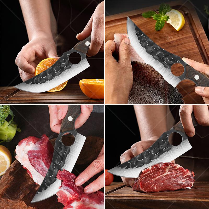 Hand Forged Kitchen Fish Sculpture Knife Stainless Steel Boning Knife Vegetable Fruit Meat Slicing Knife Kitchen Tools