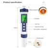 5 In 1 Digital PH TDS EC Meter Salinity Temperature Tester Conductivity Water Filter Purity Pen with Backlight