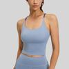 Women Thin Strap Padded Sports Bra Beauty Back Yoga Fitness Vest