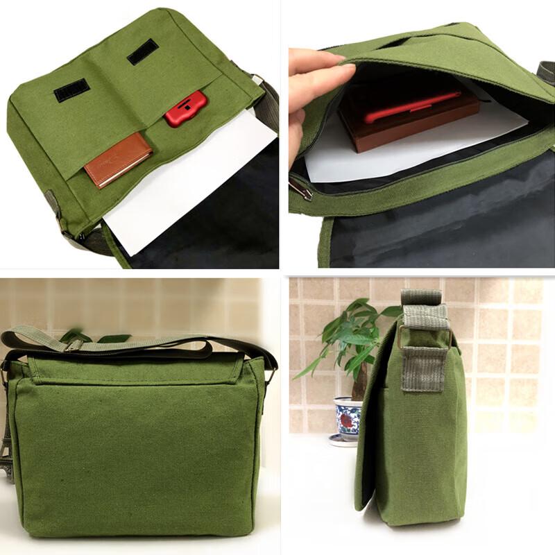 Bolsa Transversal de Lona Militar Vintage Cavalo de Ferro
