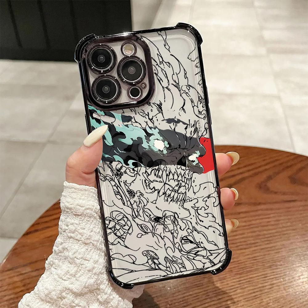 Anime Kaijus No. 8 Plating Phone Case For Samsung S26 S25 S24 S23 S22 S21 S20 FE Note20 Edge Plus Ultra 4G 5G Anti Fall Airbag