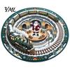 Durable Entrance Rug for Winter Round 3D Christmas Rug, Vortex Optical Illusion Area Santa Snowman Staircase Easy To Clean Holiday Depth Pattern,