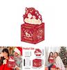 Christmas Red Striped Party Decor Money Box With Gift Box For Festive Celebrations