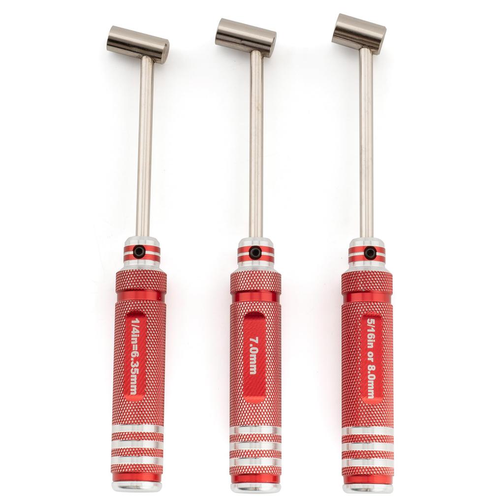 Musiclily Pro Hardened Steel Box Truss Rod Wrench and 8mm Hex Wrenches for Truss Rod Adjustment 3-Piece Set, 6.35mm, 7mm, Guitar/Bass