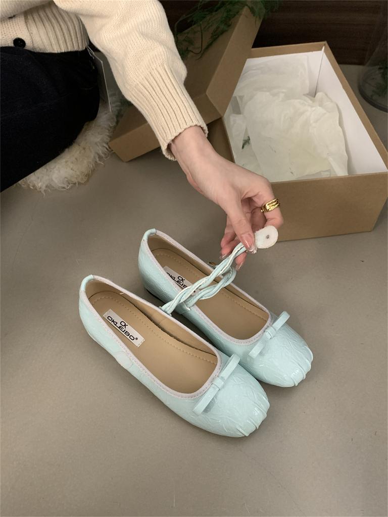 OKLEIBO Inner Height Increase Silver Mary Jane Single Shoes Women's Shoes Spring and Autumn 2025 New Korean Version Bow Evening
