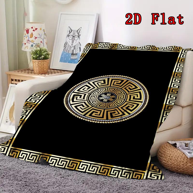 Retro Maze 2D Flat Pattern Flannel Blanket High Quality All Seasons Warmth and Comfort Perfect for Christmas Gifts.PMT0914327