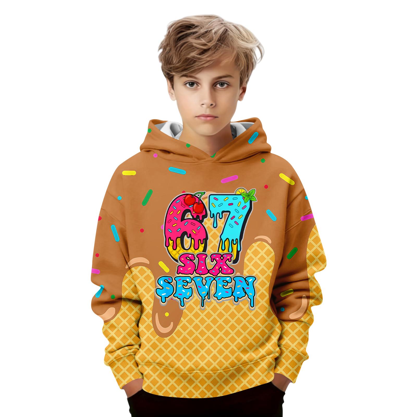

Kids Casual Long-Sleeved Letter Print Hooded Sweatshirt 160