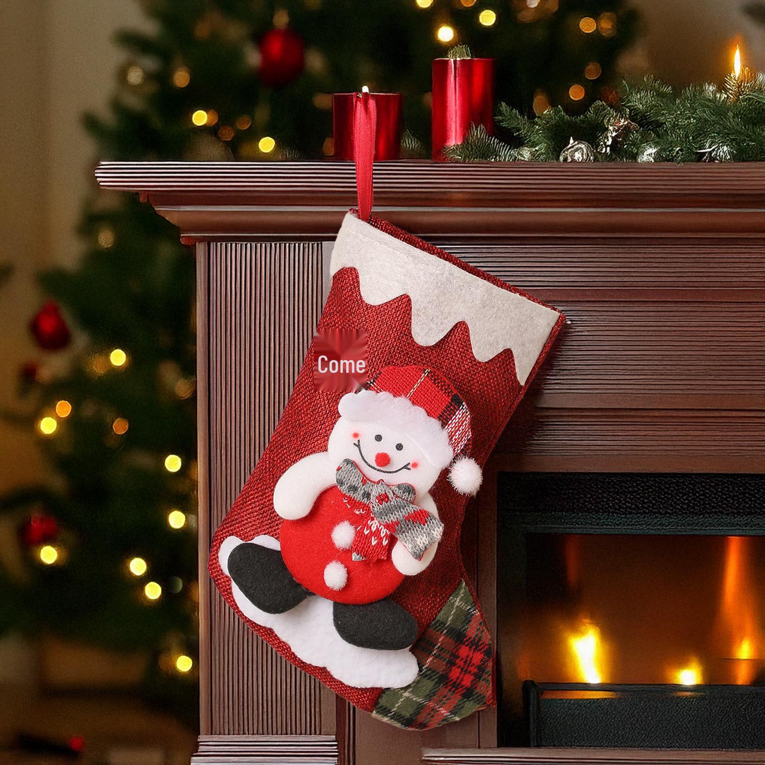 

Еженедельные 3D куклы мешковина рождественские носки и елочные украшения