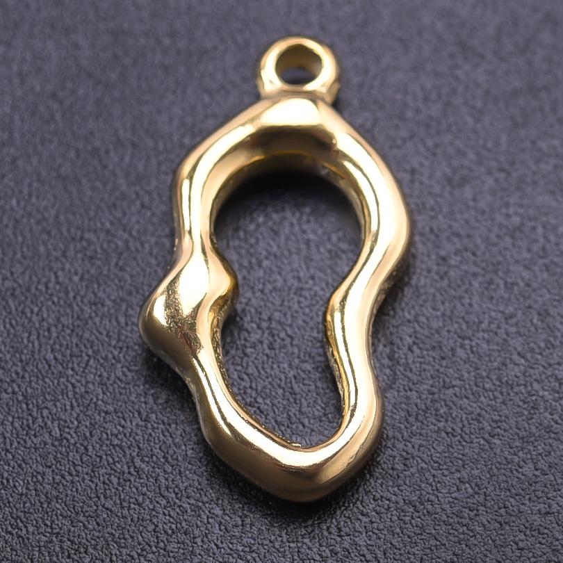 5pcs Gold Color Various Irregular Circle Pendants Women Men Necklace Charms Stainless Steel Pendant Jewelry Making Accessories