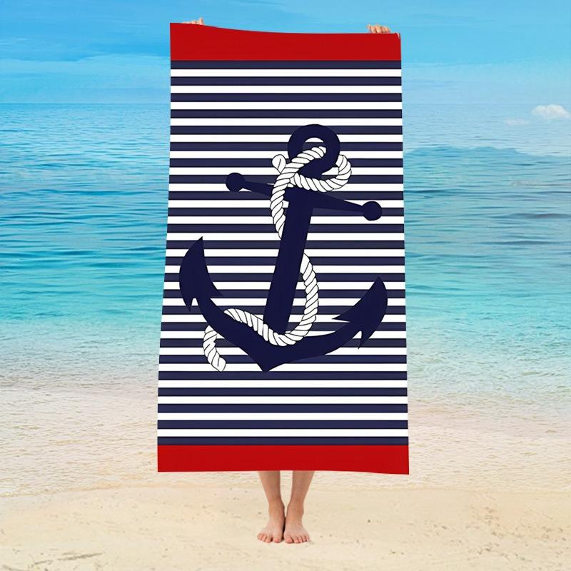 

Seagull Beach Towel Summer Time Letter Print Polyester Quick Dry Sand Free Bath Towel Summer Holiday Pool Swim Seaside Blankets W30*H60(CM)