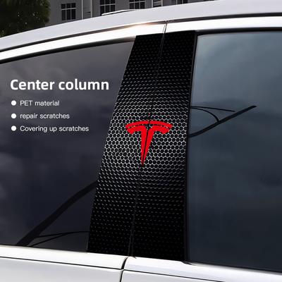 2Pcs Car Center Pillar Sticker Auto B Pillars Protective Film For Model 3 Y S X Cybertruck Juguete Roadster Coil Bonina
