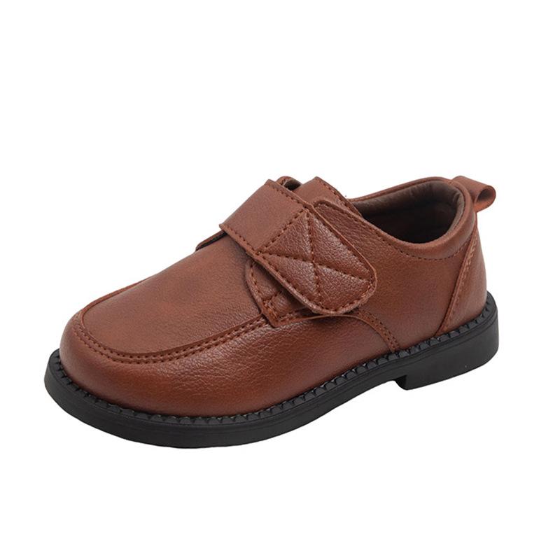 

Children s Black Leather Dress Shoes - Boys British Style with Soft Sole and Surface, Ideal for Students and Flower Boys Size 34 / Insole 20.8CM