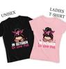 T-shirt Cancer du Sein #BCA Chignon Désordonné En Octobre Nous Portons du Rose Unisexe