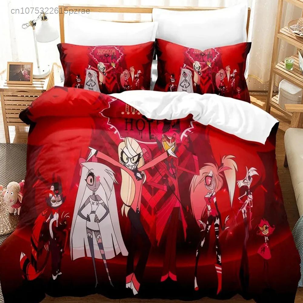 Fashion Cartoon Hazbin Hotel Bedding Set Duvet Cover Set With Pillowcase Twin Full Queen King Bedclothes Bed Linen Home Textiles