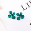 Colourful Korean Flower Earring for Women Girl Fashion Purple Earring Vintage Flower Shaped Ear Stud Wedding Party Jewelry Gift