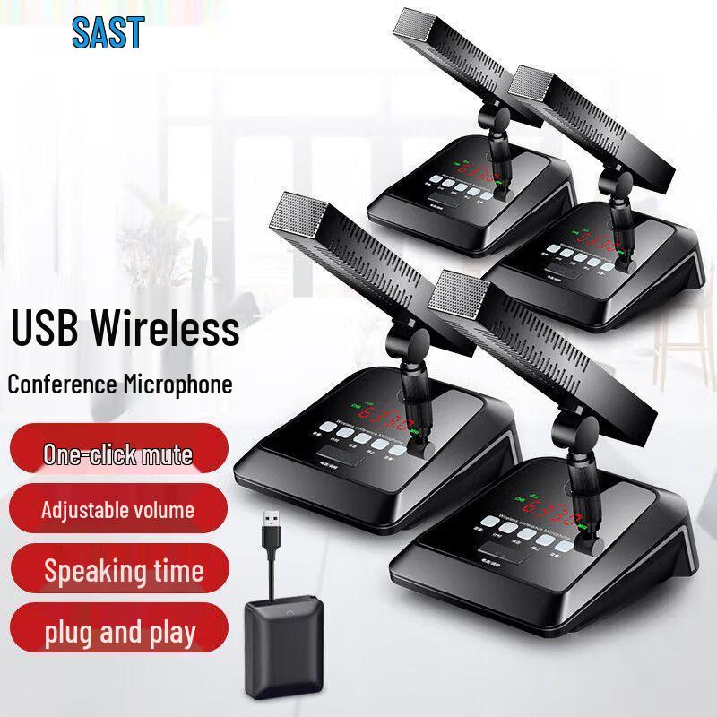 Xiangke OK-32 Wireless Dual Gooseneck Desktop Microphone for Live Broadcasts and Conferences
