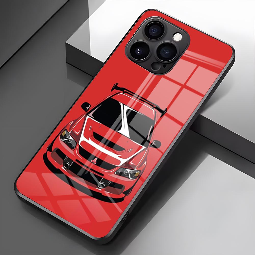 JDM B-B-MitsubishiES Phone Case For IPhone 17 Pro Max 16 15 14 Pro Max 13 11 X Xs Xr 8 7Plus Glass Cover