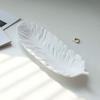 White Feather Jewelry Tray, Plaster Feather Trinket Dish, Decorative Wing Jewelry Dish for Earrings Necklaces Bracelets Dressing Table Decor