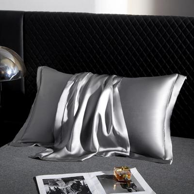Housse de taie d'oreiller 100 % soie de mûrier Côté unique 6A 25 mommes Taie d'oreiller en soie Couleur unie Protège les cheveux et la peau Bord large Housse décorative