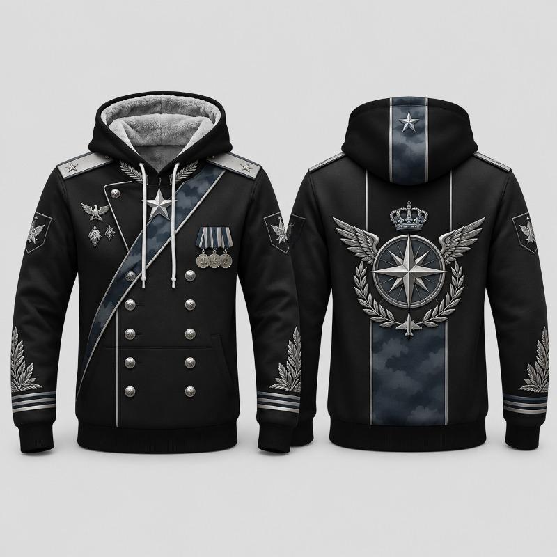 Felpa con Cappuccio Stampa 3D Uniforme Guardia Reale da Uomo Poliestere Manica Lunga Pullover Costume Streetwear Felpa